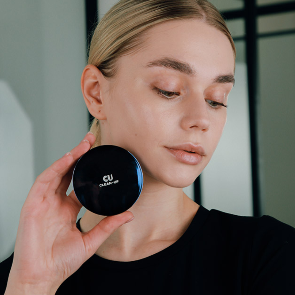 CU SKIN No.21 Clean-Up Skinfit Cushionpact SPF 50+ / PA+++ 15g+15g - Інноваційний кушон зі змінним блоком (21 тон) - фото №3 CU SKIN No.21 Clean-Up Skinfit Cushionpact SPF 50+ / PA+++ 15g+15g - Інноваційний кушон зі змінним блоком (21 тон) - фото №3
